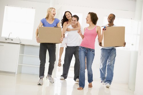 Moving van arriving for a transparent Twickenham quote at a residential street
