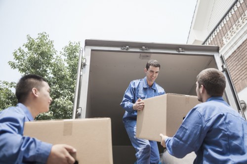 Boxes and furniture prepared for a local Twickenham home removal
